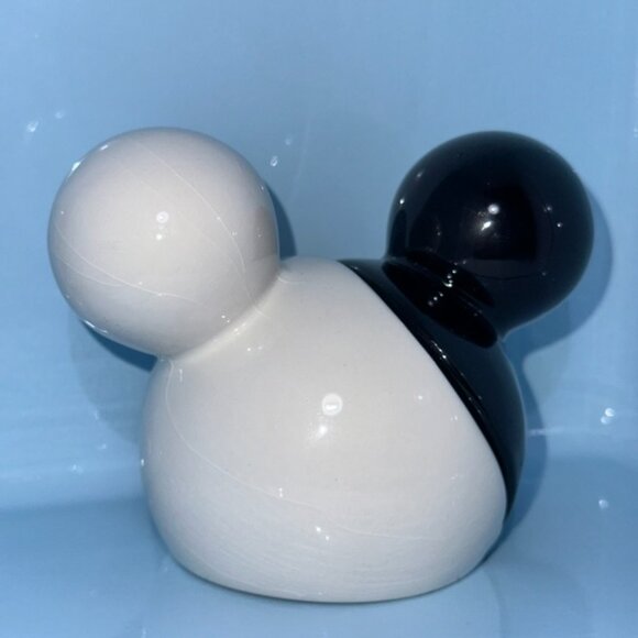 Disney Mickey Mouse Salt and Pepper Shakers Black White Magnet 2 Pieces Yin Yang - Picture 2 of 4
